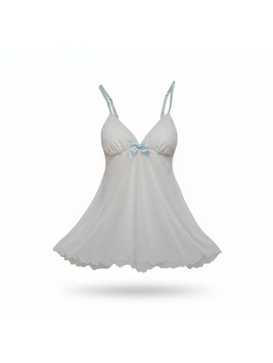 Gilligan & O'Malley Other - Gilligan & OMalley 90s White Babydoll Slip Dress In White and Light Blue Sz Med